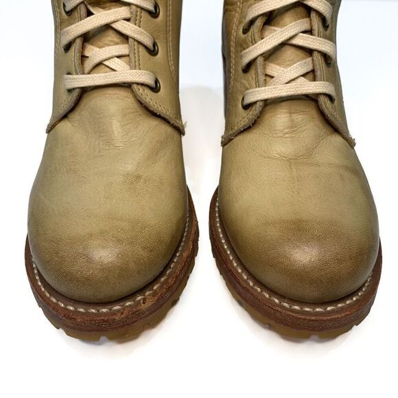 Frye Sabrina Stonewashed Leather Lace Up Chunky Heeled Combat Ankle Booties 6.5 - Picture 3 of 9